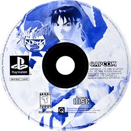 Cartridge artwork for Street Fighter Alpha 2 on the Sony Playstation.