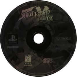 Cartridge artwork for Street Fighter EX Plus Alpha on the Sony Playstation.