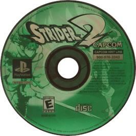 Cartridge artwork for Strider on the Sony Playstation.