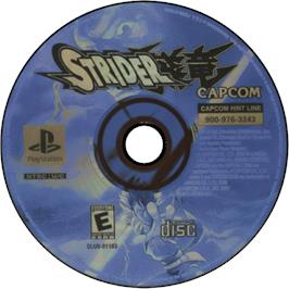 Cartridge artwork for Strider 2 on the Sony Playstation.