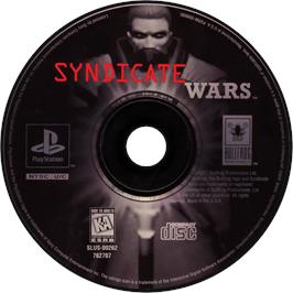 Cartridge artwork for Syndicate Wars on the Sony Playstation.