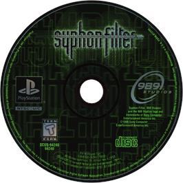 Cartridge artwork for Syphon Filter on the Sony Playstation.