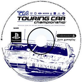 Cartridge artwork for TOCA Touring Car Championship on the Sony Playstation.