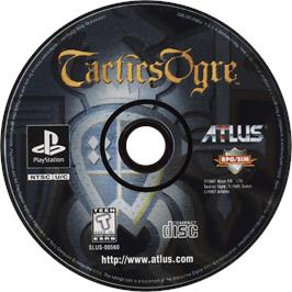 Cartridge artwork for Tactics Ogre on the Sony Playstation.