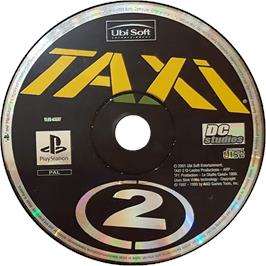 Cartridge artwork for Taxi 2 on the Sony Playstation.