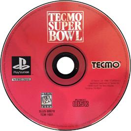 Cartridge artwork for Tecmo Super Bowl on the Sony Playstation.