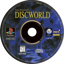Cartridge artwork for Terry Pratchett's Discworld on the Sony Playstation.