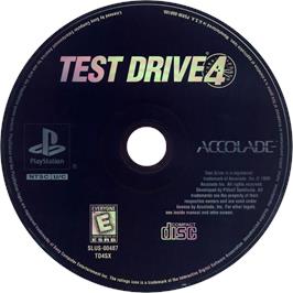 Cartridge artwork for Test Drive 4 on the Sony Playstation.