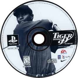 Cartridge artwork for Tiger Woods 99 Pga Tour Golf on the Sony Playstation.