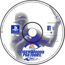Cartridge artwork for Tiger Woods Pga Tour Golf on the Sony Playstation.