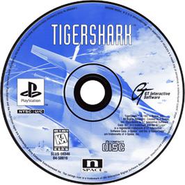 Cartridge artwork for Tigershark on the Sony Playstation.