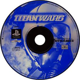 Cartridge artwork for Titan Wars on the Sony Playstation.
