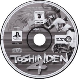 Cartridge artwork for Toshinden 4 on the Sony Playstation.