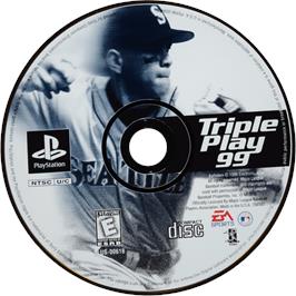 Cartridge artwork for Triple Play 99 on the Sony Playstation.