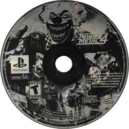 Cartridge artwork for Twisted Metal 4 on the Sony Playstation.