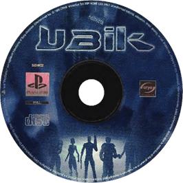 Cartridge artwork for UBIK on the Sony Playstation.