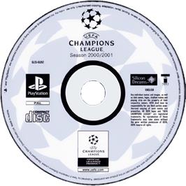 Cartridge artwork for Uefa Champions League Season 2000-2001 on the Sony Playstation.
