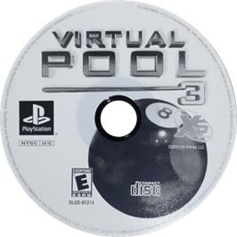 Cartridge artwork for Virtual Pool 3 on the Sony Playstation.