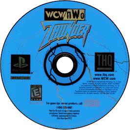 Cartridge artwork for WCW/NWO Thunder on the Sony Playstation.