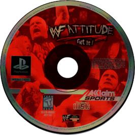 Cartridge artwork for WWF Attitude on the Sony Playstation.