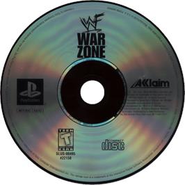Cartridge artwork for WWF War Zone on the Sony Playstation.