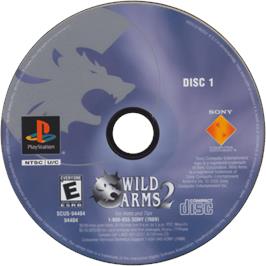Cartridge artwork for Wild Arms 2 on the Sony Playstation.