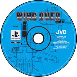 Cartridge artwork for Wing Over on the Sony Playstation.