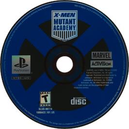 Cartridge artwork for X-Men: Mutant Academy on the Sony Playstation.