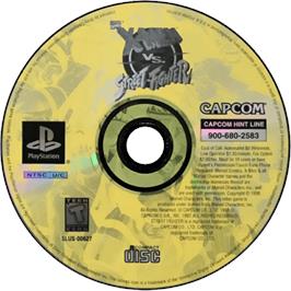 Cartridge artwork for X-Men vs. Street Fighter on the Sony Playstation.