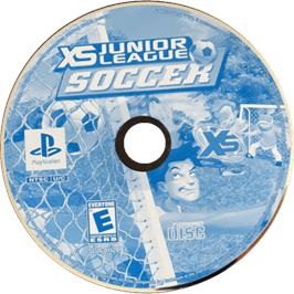 Cartridge artwork for Xs Junior League Soccer on the Sony Playstation.