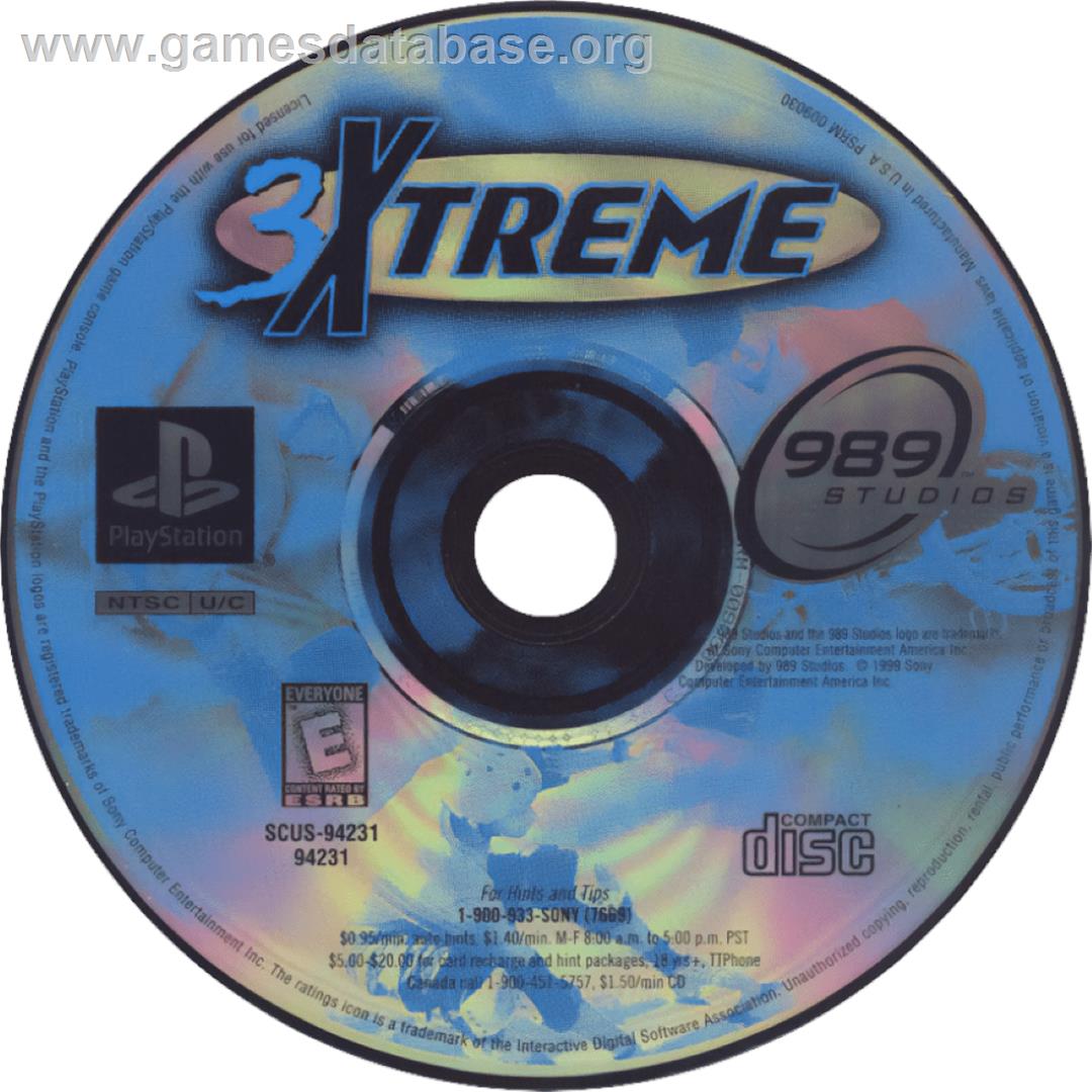 3xtreme - Sony Playstation - Artwork - Cartridge