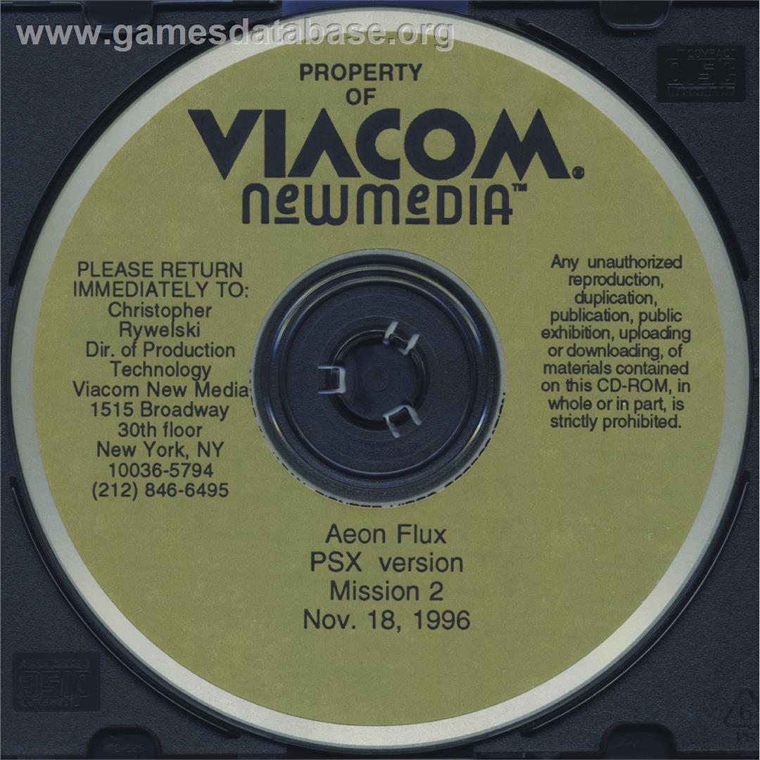 Aeon Flux - Sony Playstation - Artwork - Cartridge