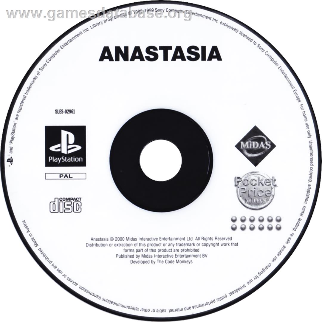 Anastasia - Sony Playstation - Artwork - Cartridge
