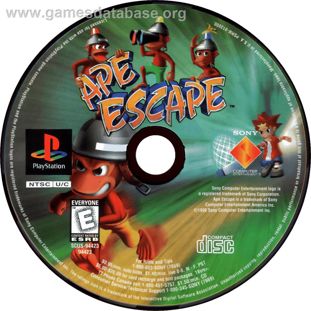Ape Escape - Sony Playstation - Artwork - Cartridge