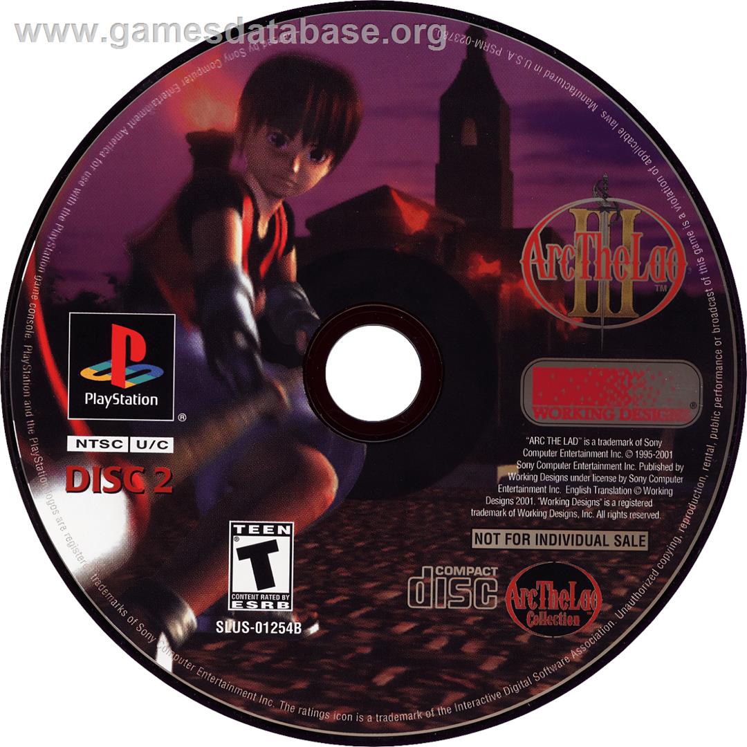 Arc The Lad - Monster Game - Sony Playstation - Artwork - Cartridge