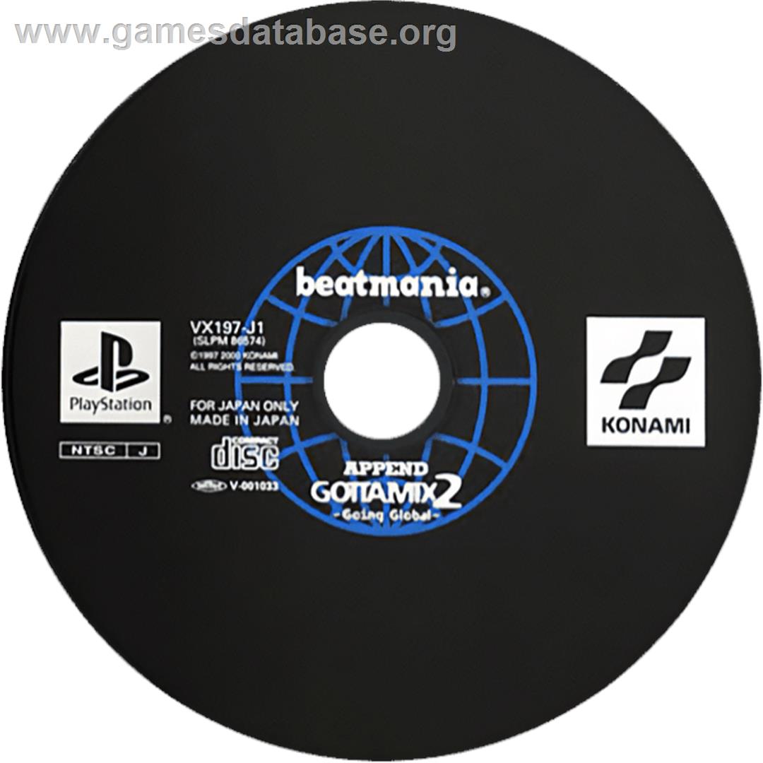 Beat Mania Append Gottamix 2 - Going Global - Sony Playstation - Artwork - Cartridge