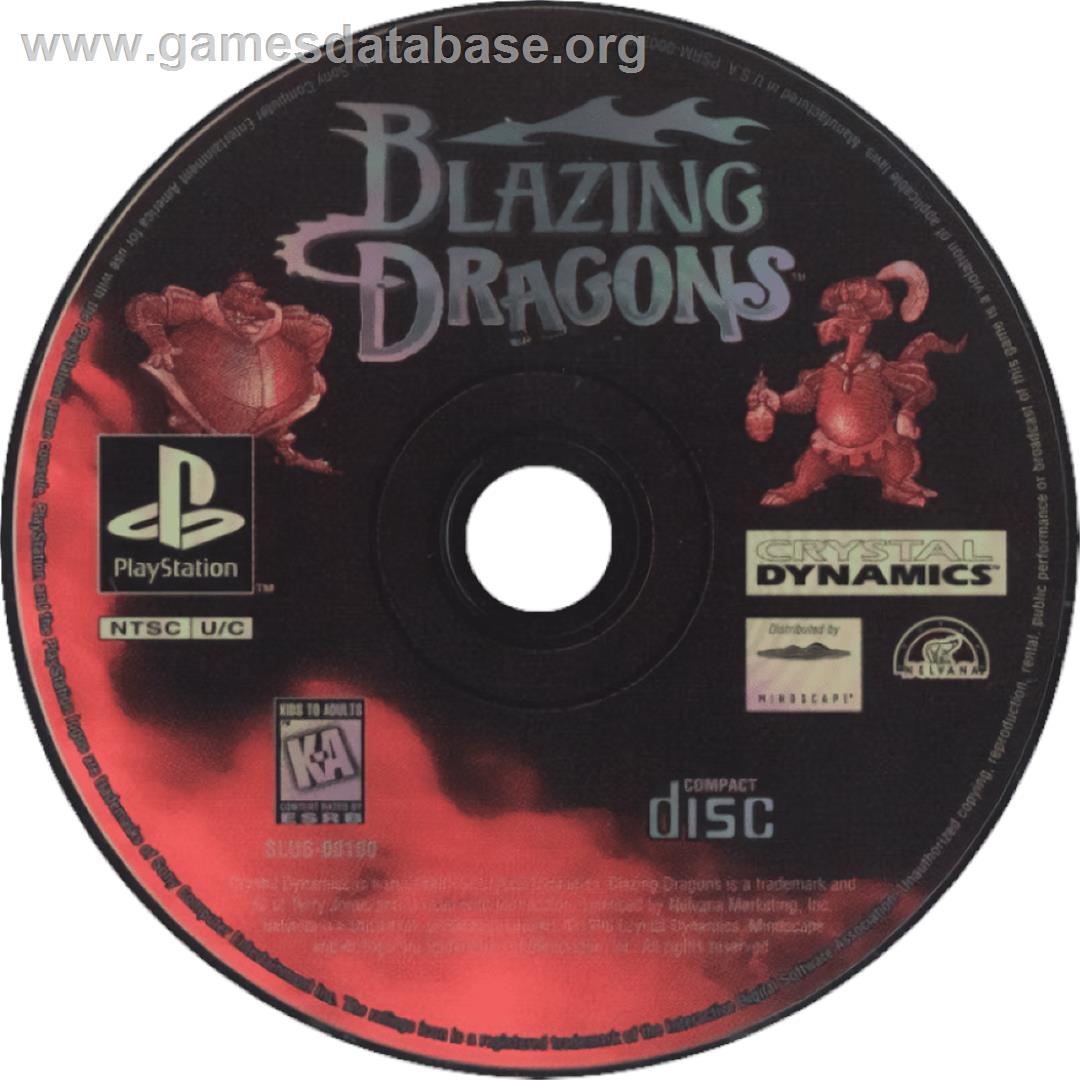Blazing Dragons - Sony Playstation - Artwork - Cartridge