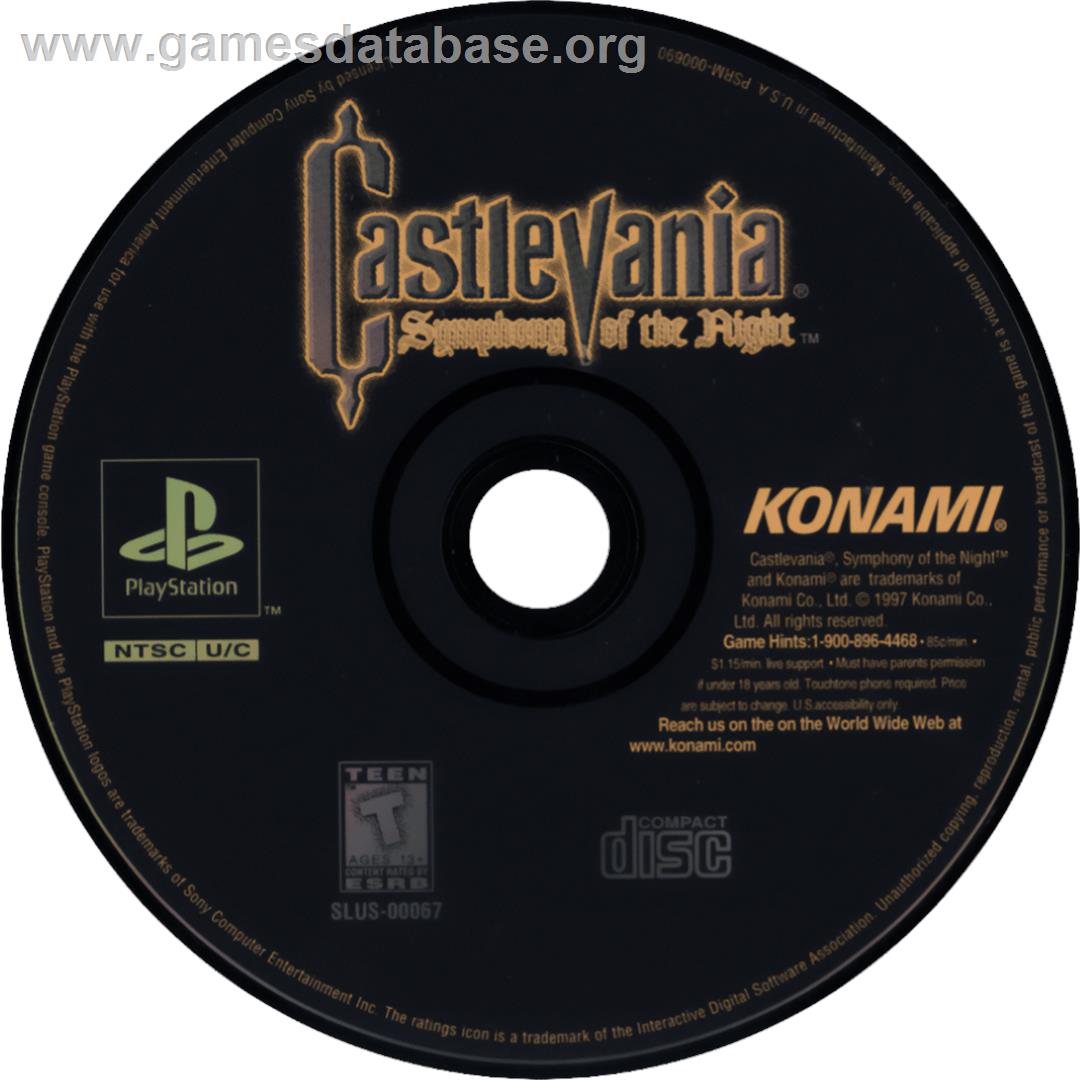 Castlevania: Symphony of the Night - Sony Playstation - Artwork - Cartridge