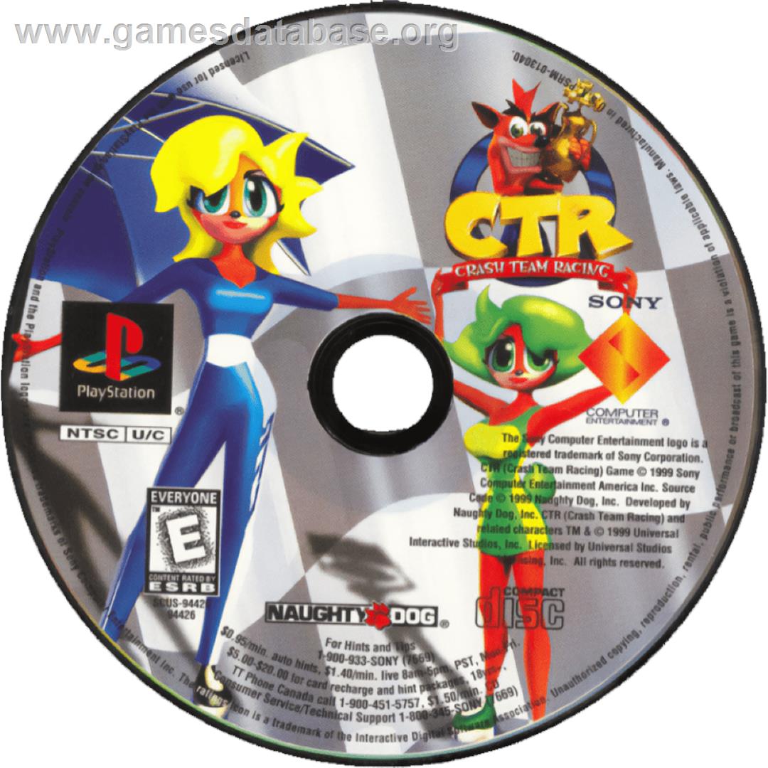 Crash Team Racing - Sony Playstation - Artwork - Cartridge