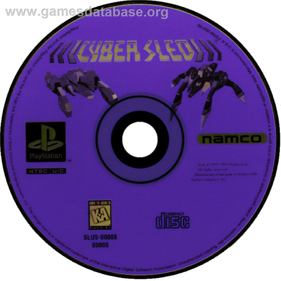 Cyber Sled - Sony Playstation - Artwork - Cartridge