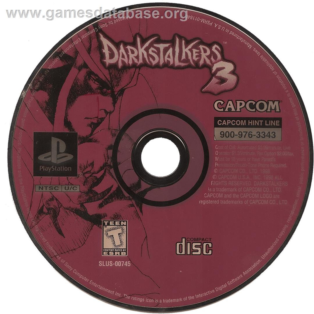 Darkstalkers 3 - Sony Playstation - Artwork - Cartridge