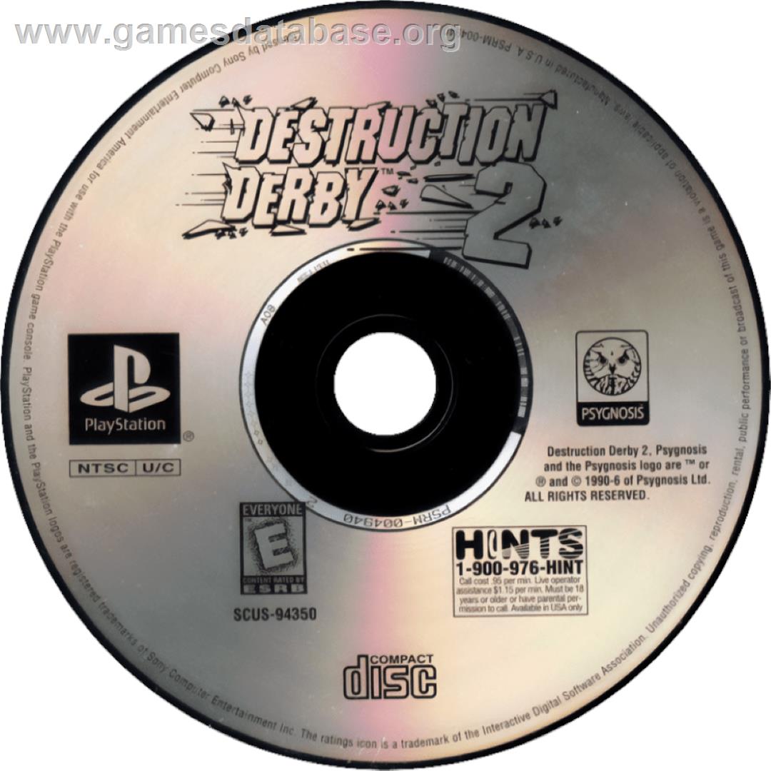 Destruction Derby 2 - Sony Playstation - Artwork - Cartridge