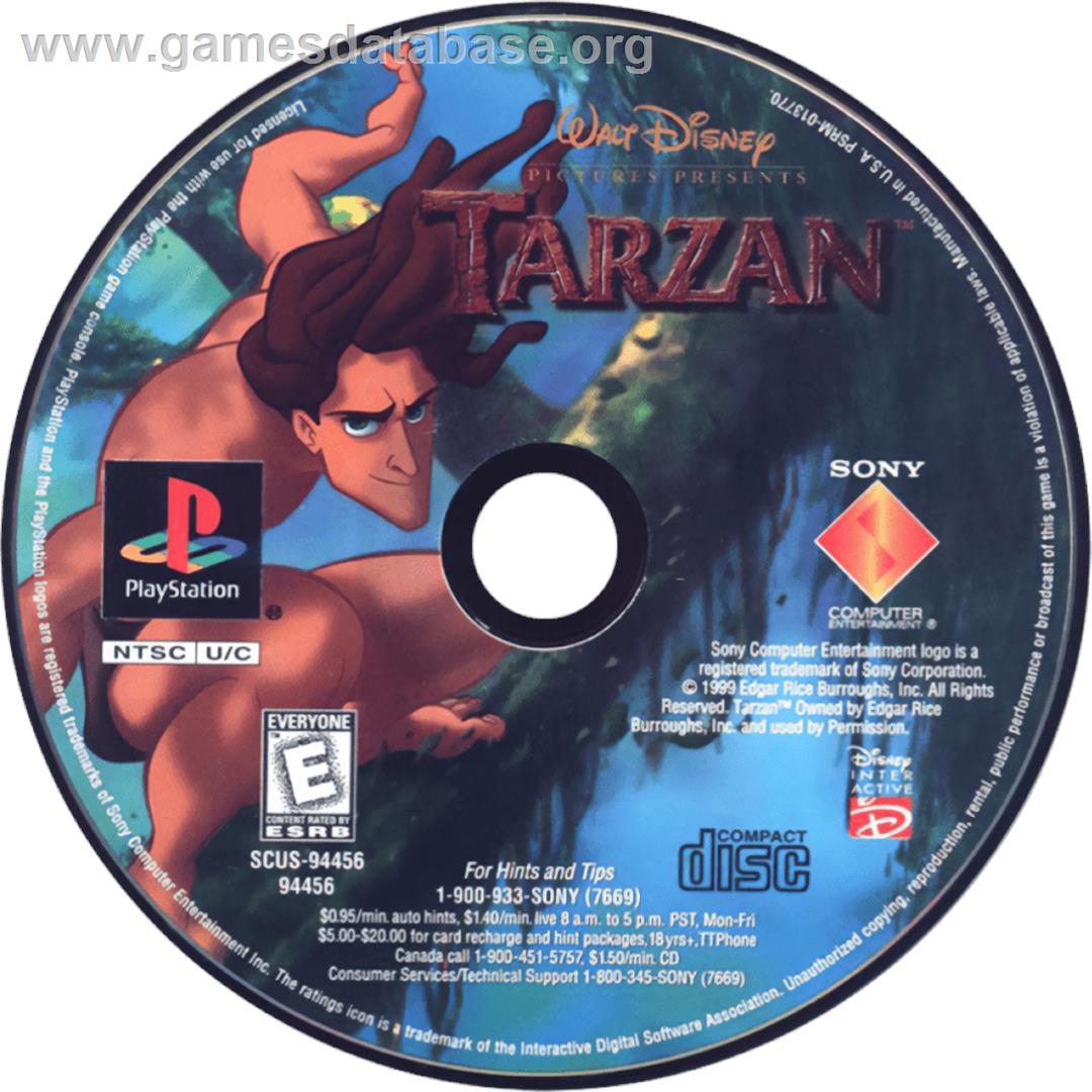 Disney's Tarzan - Sony Playstation - Artwork - Cartridge
