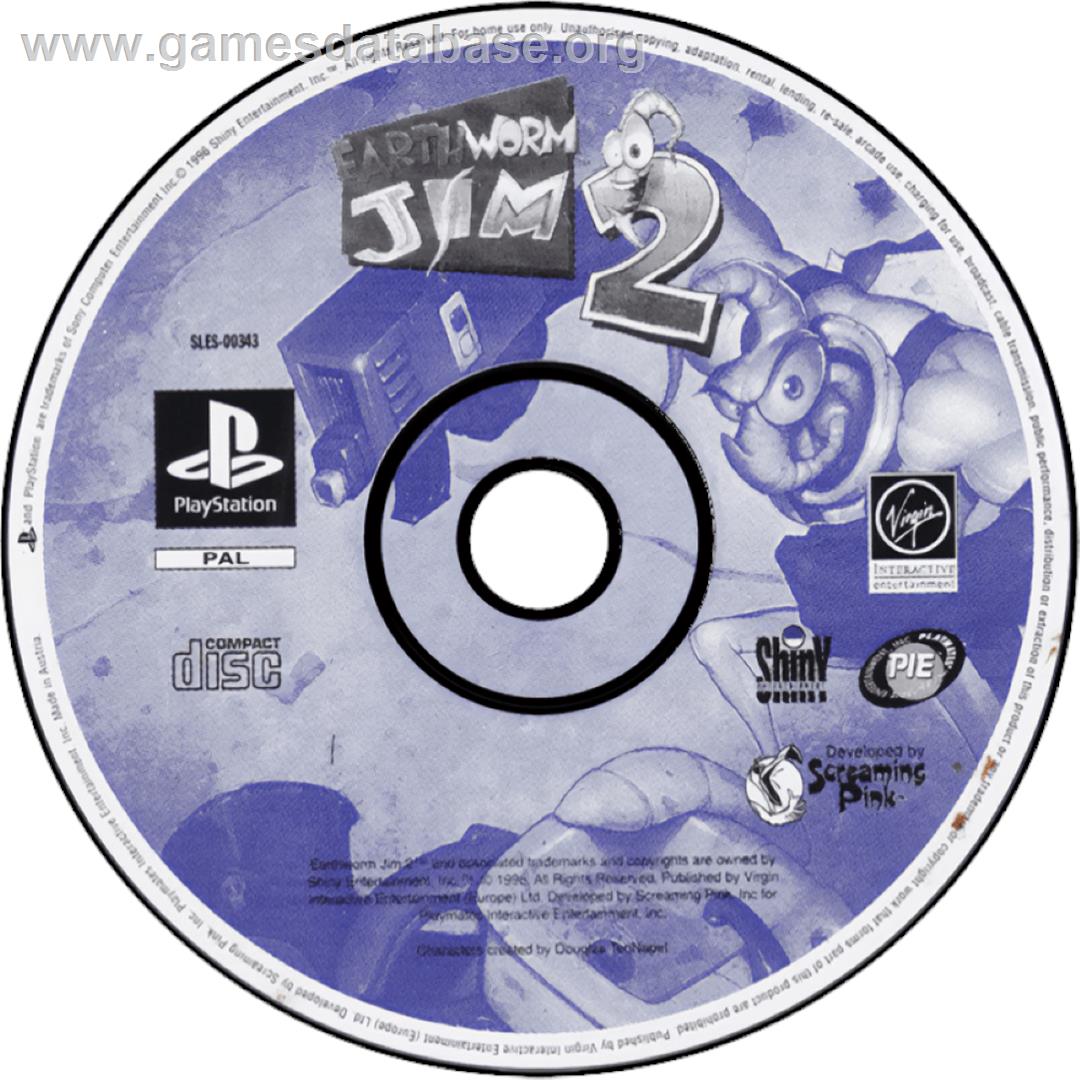 Earthworm Jim 2 - Sony Playstation - Artwork - Cartridge