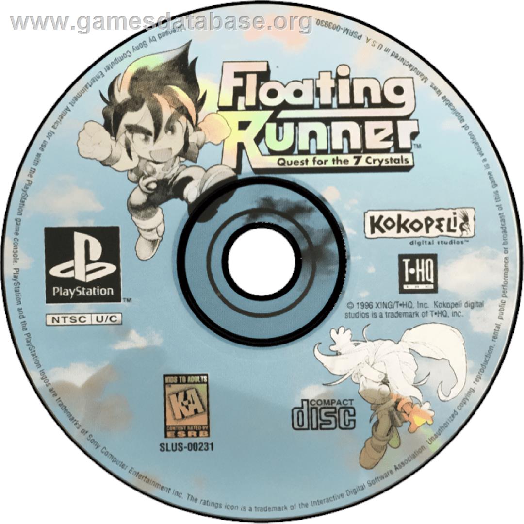 Floating Runner - Quest For The 7 Crystals - Sony Playstation - Artwork - Cartridge