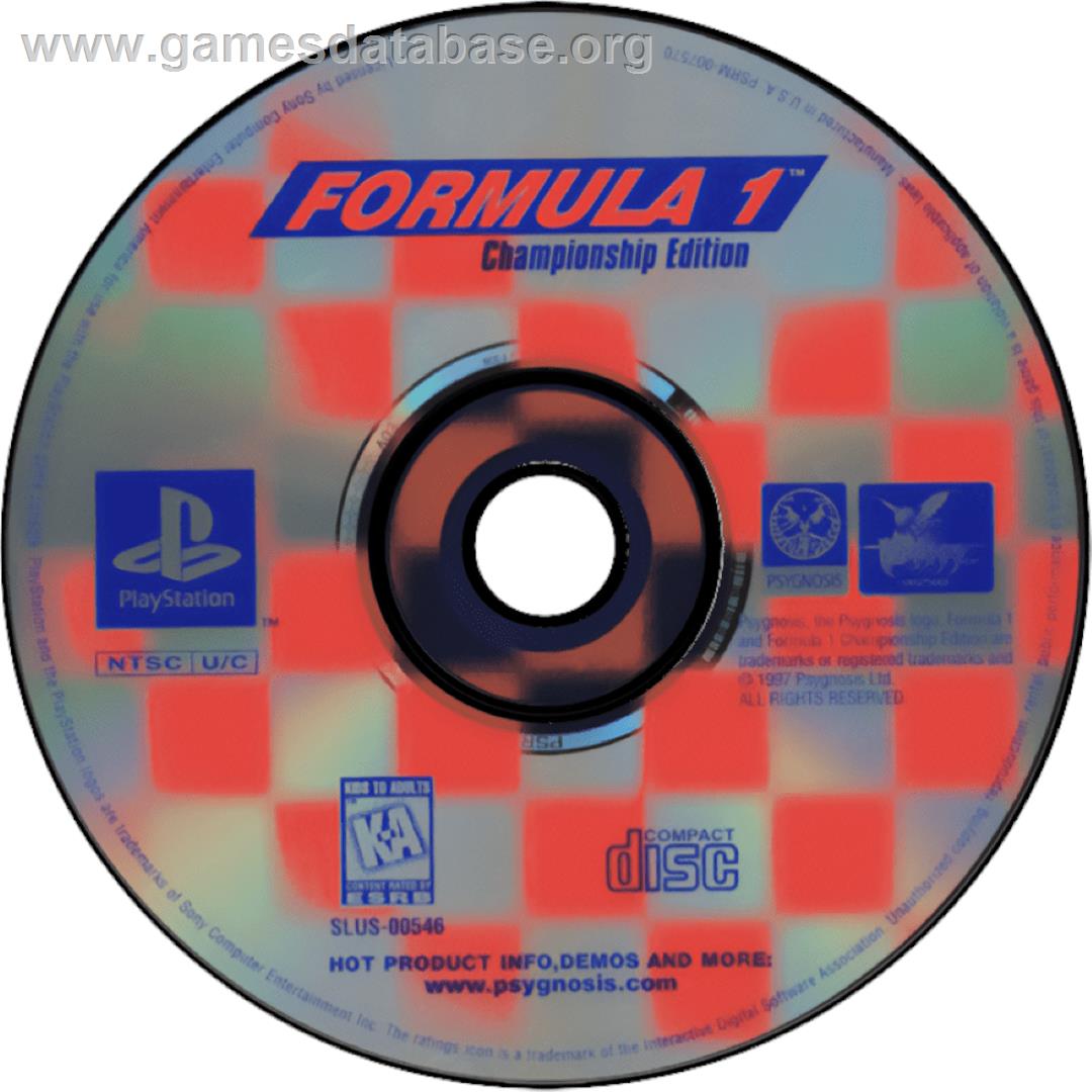 Formula 1 Championship Edition - Sony Playstation - Artwork - Cartridge