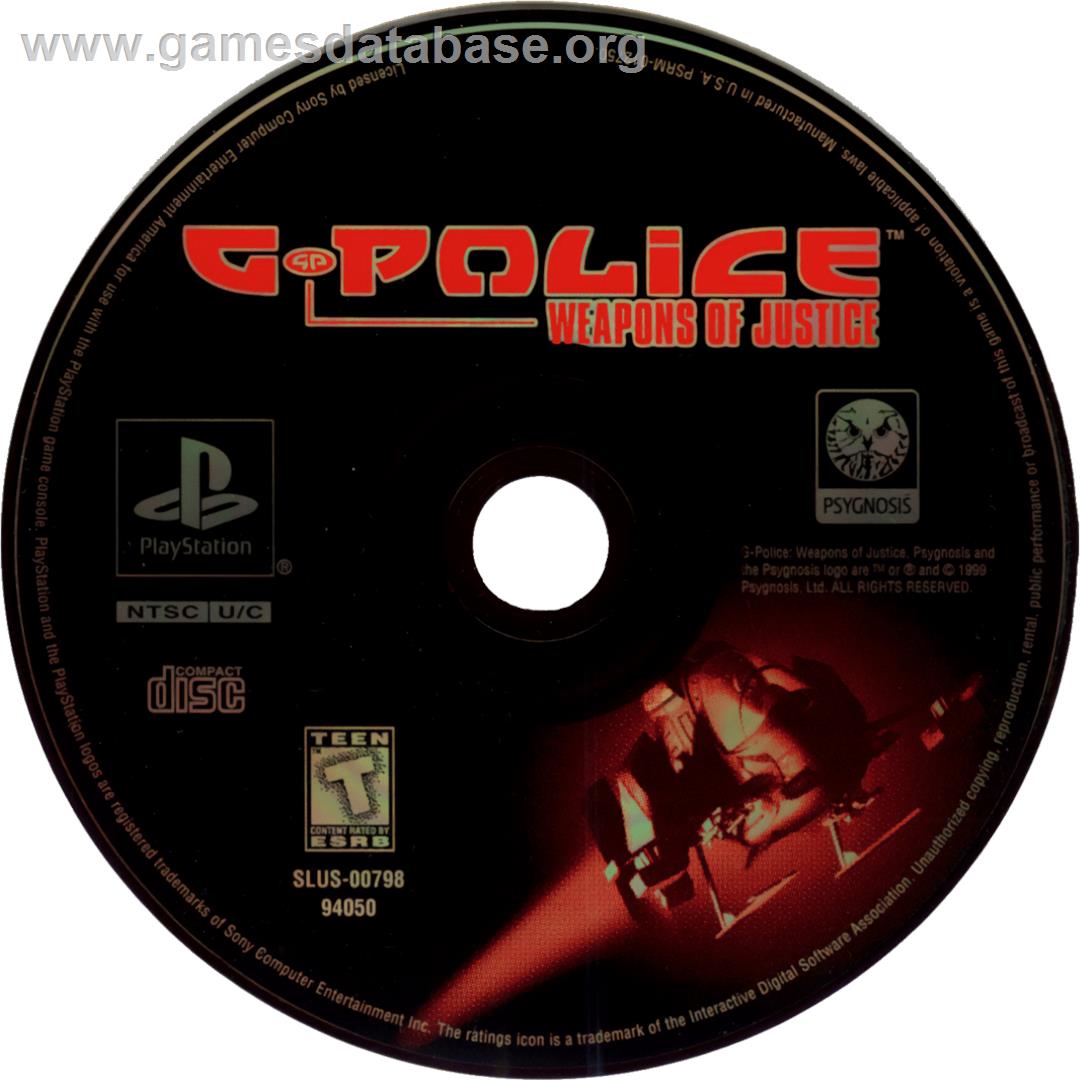G-police - Weapons Of Justice - Sony Playstation - Artwork - Cartridge
