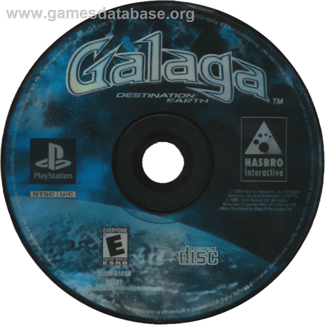 Galaga: Destination Earth - Sony Playstation - Artwork - Cartridge