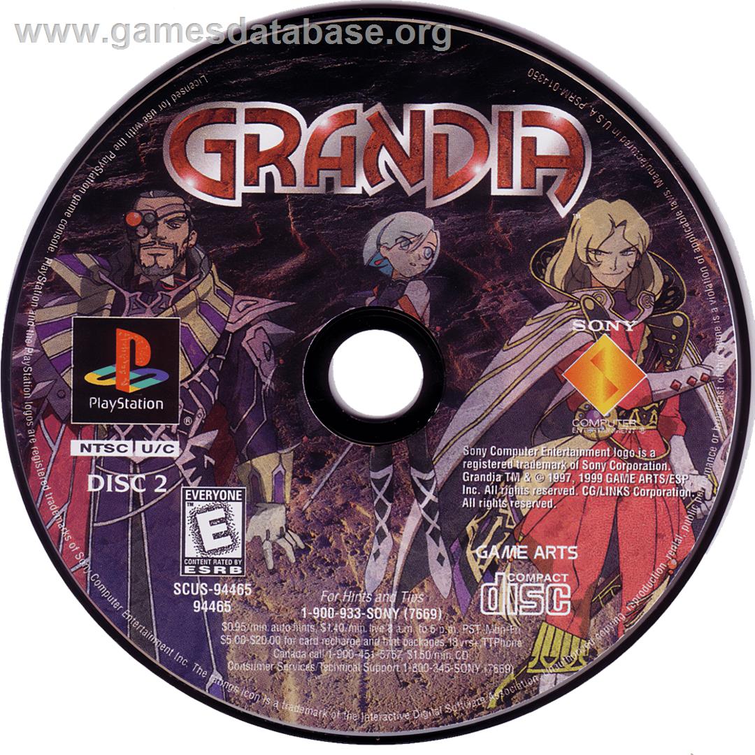 Grandia - Sony Playstation - Artwork - Cartridge
