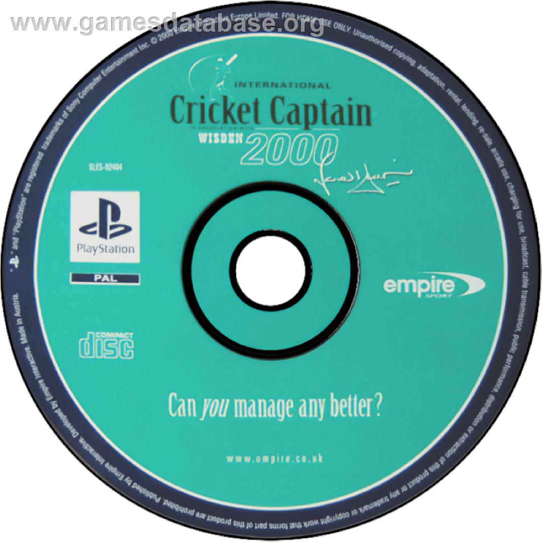 International Cricket Captain 2000 - Sony Playstation - Artwork - Cartridge